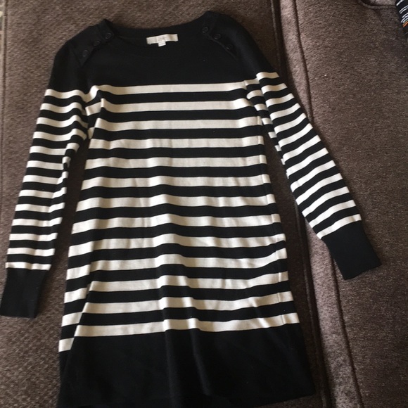 Loft Striped Sweater Dress - Picture 1 of 2